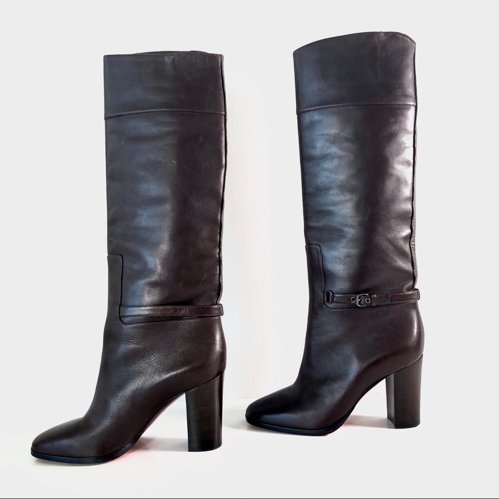 Christian Louboutin Brown Leather Tall Boots